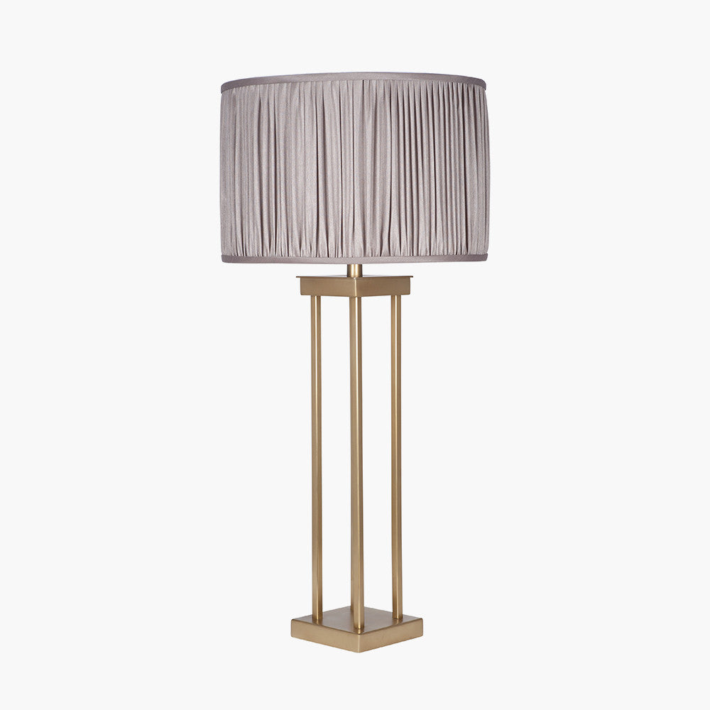 Langston Satin Brass Metal Four Post Table Lamp - Base Only