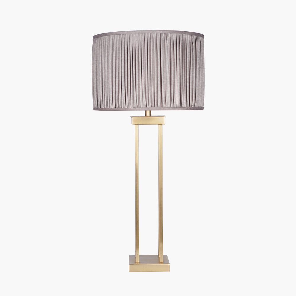 Langston Satin Brass Metal Four Post Table Lamp - Base Only