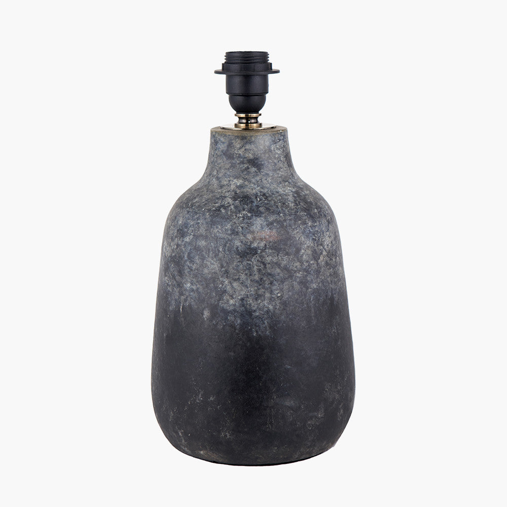 Vulcan Textured Volcanic Effect Grey Stoneware Table Lamp Base with Coast 40cm Cream Calico Tapered Lampshade