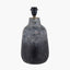 Vulcan Textured Volcanic Effect Grey Stoneware Table Lamp Base with Lino 35cm Grey Self Lined Linen Cylinder Lampshade