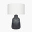 Vulcan Textured Volcanic Effect Grey Stoneware Table Lamp - Base Only