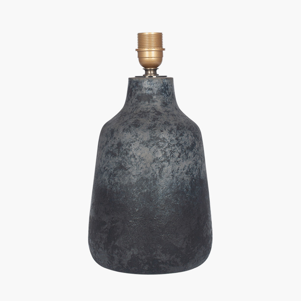 Vulcan Textured Volcanic Effect Grey Stoneware Table Lamp - Base Only