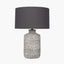 Atouk Textured Natural and Black Stoneware Table Lamp - Base Only