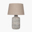 Atouk Textured Natural and Black Stoneware Table Lamp - Base Only