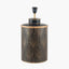 Deco Black Geo Art Deco Hand Painted Table Lamp Base with Stellan 40cm Gold Slubbed Silk Mix Gold Lined Cylinder Lampshade