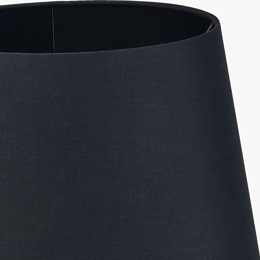Chrysler Black Art Deco Hand Painted Table Lamp Base with Adelaide 40cm Black Tapered Cotton Mix Lampshade