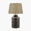 Chrysler Black Art Deco Hand Painted Table Lamp Base with Adelaide 40cm Taupe Tapered Cotton Mix Lampshade
