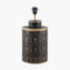Chrysler Black Art Deco Hand Painted Table Lamp Base with Stellan 35cm Black Slubbed Silk Mix Gold Lined Cylinder Lampshade