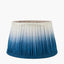 Manaia White Wash Textured Wood Table Lamp Base with Scallop 35cm Blue Ombre Soft Pleated Tapered Lampshade