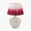 Manaia White Wash Textured Wood Table Lamp Base with Scallop 35cm Scallop 35cm Red Ombre Soft Pleated Tapered Lampshade
