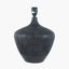 Manaia Antique Black Textured Wood Table Lamp Base with Scallop 35cm Blue Ombre Soft Pleated Tapered Lampshade
