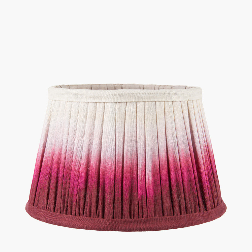 Manaia Antique Black Textured Wood Table Lamp Base with Scallop 35cm Scallop 35cm Red Ombre Soft Pleated Tapered Lampshade