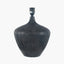 Manaia Antique Black Textured Wood Table Lamp Base with Scallop 35cm Taupe Ombre Soft Pleated Tapered Lampshade