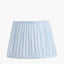 Alia Grey Wash Turned Mango Wood Table Lamp Base with Thiago 45cm Ocean Blue Stripe Mushroom Pleat Tapered Lampshade