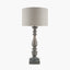 Alia Grey Wash Turned Mango Wood Table Lamp - Base Only