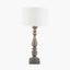 Alia Grey Wash Turned Mango Wood Table Lamp - Base Only