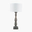 Alia Grey Wash Turned Mango Wood Table Lamp - Base Only