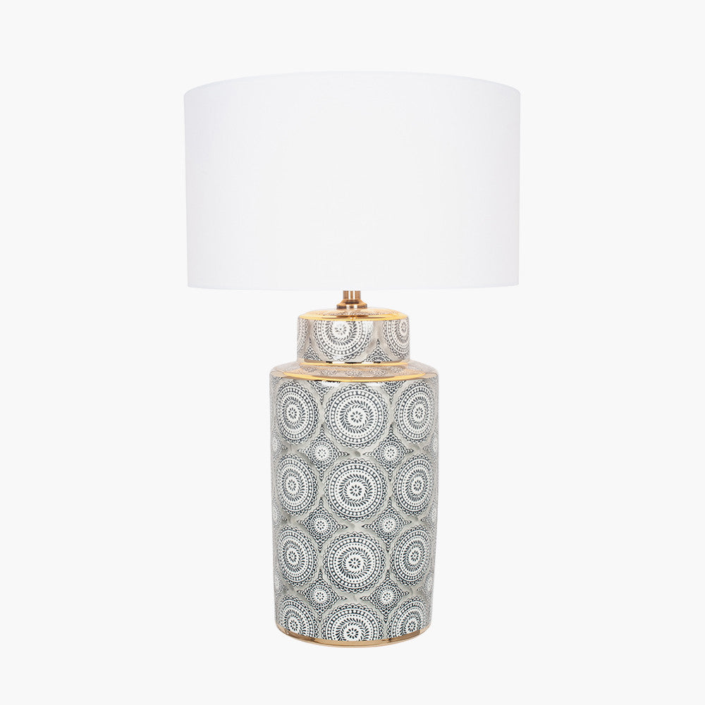Kari Circle Pattern Ceramic Table Lamp - Base Only