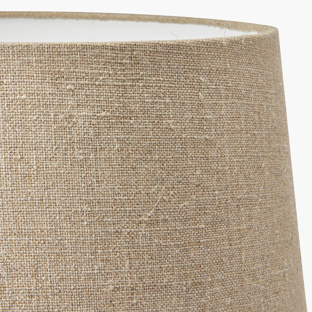 Fleur Blue Floral Ceramic Table Lamp Base with Milos 35cm Natural Linen Tapered Lampshade