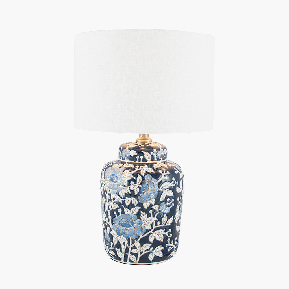Fleur Blue Floral Ceramic Table Lamp - Base Only