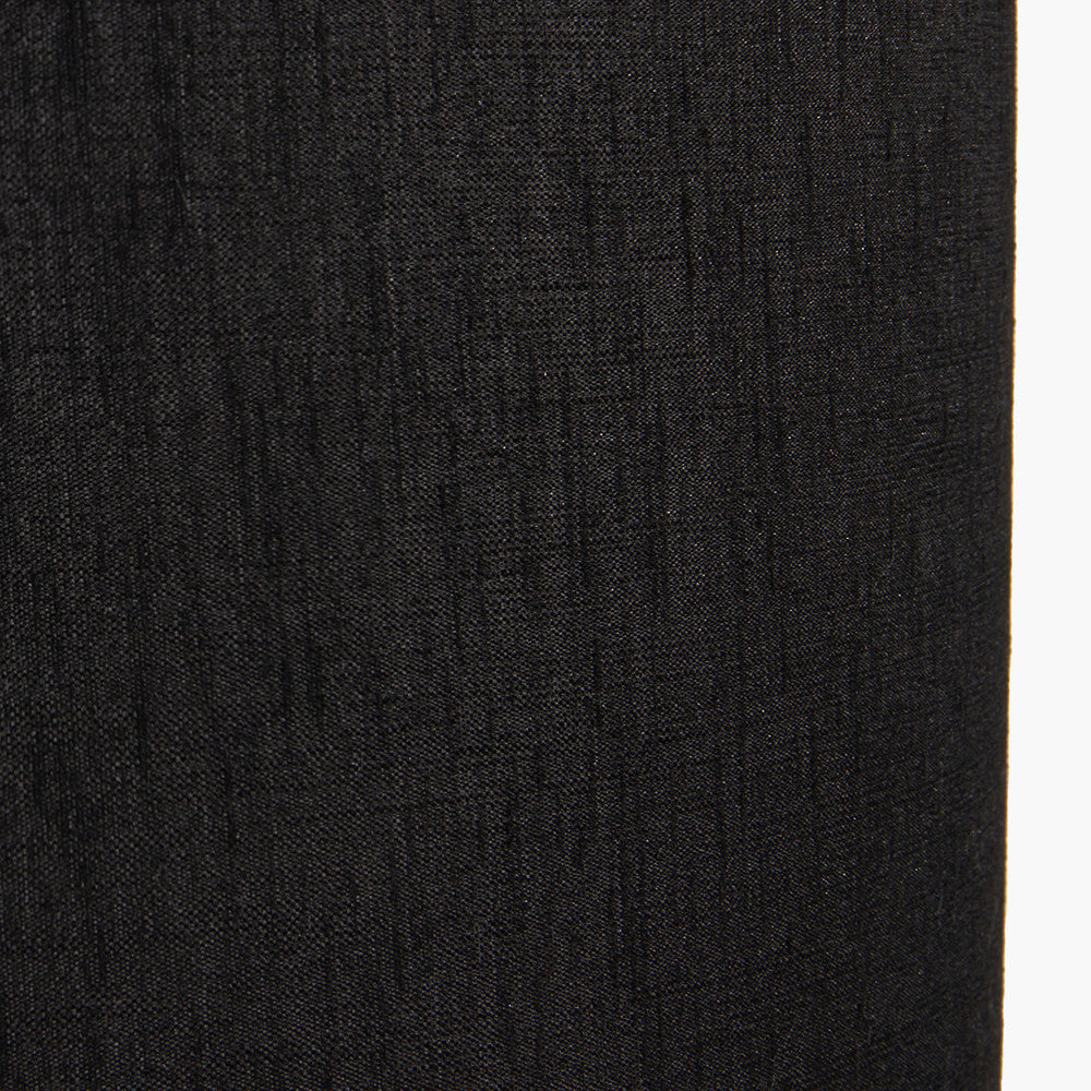 Langston Matt Black Metal Column Table Lamp Base with Stellan 40cm Black Slubbed Silk Mix Gold Lined Cylinder Lampshade