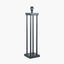 Langston Matt Black Metal Column Table Lamp Base with Lino 40cm White Self Lined Linen Cylinder Lampshade