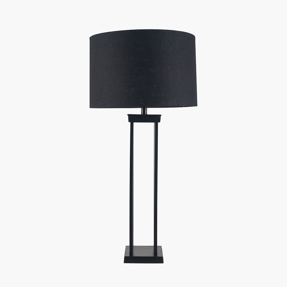 Langston Matt Black Metal Four Post Table Lamp - Base Only