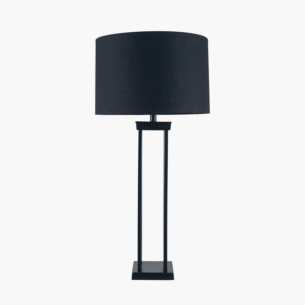 Langston Matt Black Metal Four Post Table Lamp - Base Only
