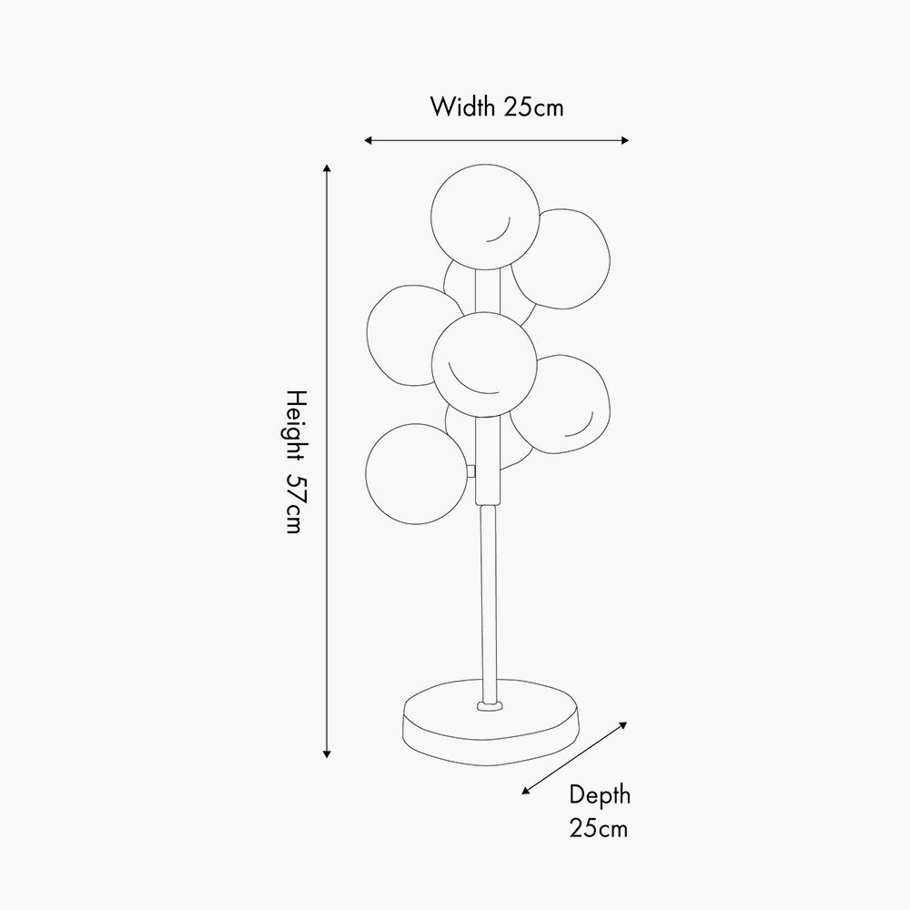 Vecchio Lustre Glass Orb and Gold Metal Table Lamp