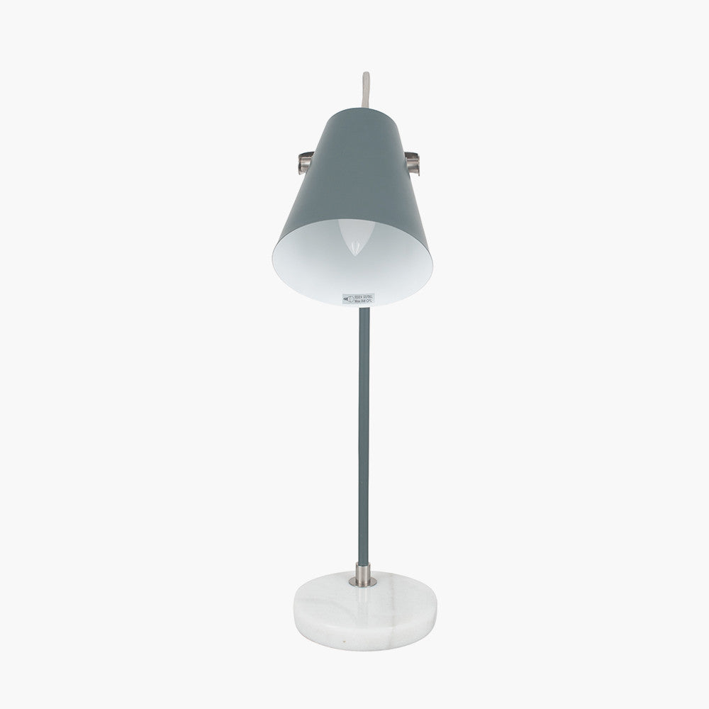 Theia Grey and Satin Nickel Task Table Lamp