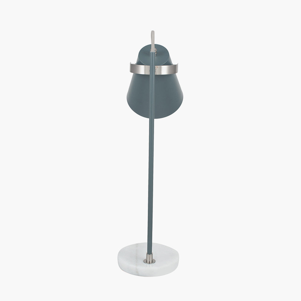 Theia Grey and Satin Nickel Task Table Lamp