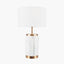 Carrara Marble Effect and Brass Ceramic Table Lamp