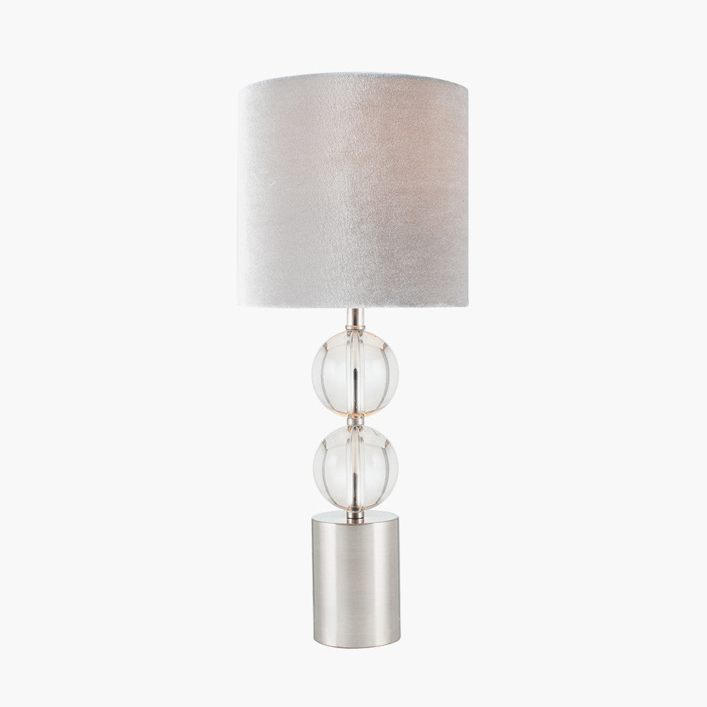 Harris Brushed Silver and Clear Glass Table Lamp