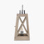 Devon Grey Wood and Chrome Lantern Table Lamp| OUTLET