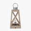 Devon Grey Wood and Chrome Lantern Table Lamp| OUTLET