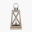 Devon Grey Wood and Chrome Lantern Table Lamp| OUTLET