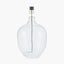 Islay Clear Bubble Glass Table Lamp Base with Henry 40cm White Handloom Cylinder Lampshade