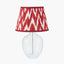 Islay Clear Bubble Glass Table Lamp Base with Kamilah 40cm Red Chevron Patterned Mushroom Pleat Tapered Lamp Shade
