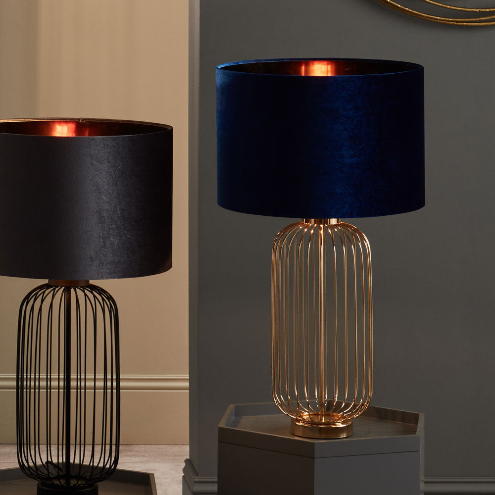 Dania French Gold Metal Wire Tall Table Lamp - Base Only