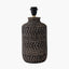 Atouk Textured Black Stoneware Table Lamp Base with Henry 35cm Taupe Handloom Cylinder Lampshade