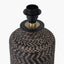 Atouk Textured Black Stoneware Table Lamp Base with Henry 35cm Taupe Handloom Cylinder Lampshade