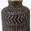 Atouk Textured Black Stoneware Table Lamp Base with Henry 35cm White Handloom Cylinder Lampshade