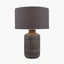 Atouk Textured Black Stoneware Table Lamp - Base Only