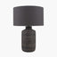 Atouk Textured Black Stoneware Table Lamp - Base Only