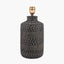 Atouk Textured Black Stoneware Table Lamp - Base Only
