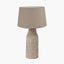 Palawan Stone Grey Feather Stoneware Table Lamp Base with Winston 40cm Taupe Handloom Tapered Lampshade