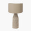 Palawan Stone Grey Feather Stoneware Table Lamp Base with Henry 40cm Taupe Handloom Cylinder Lampshade