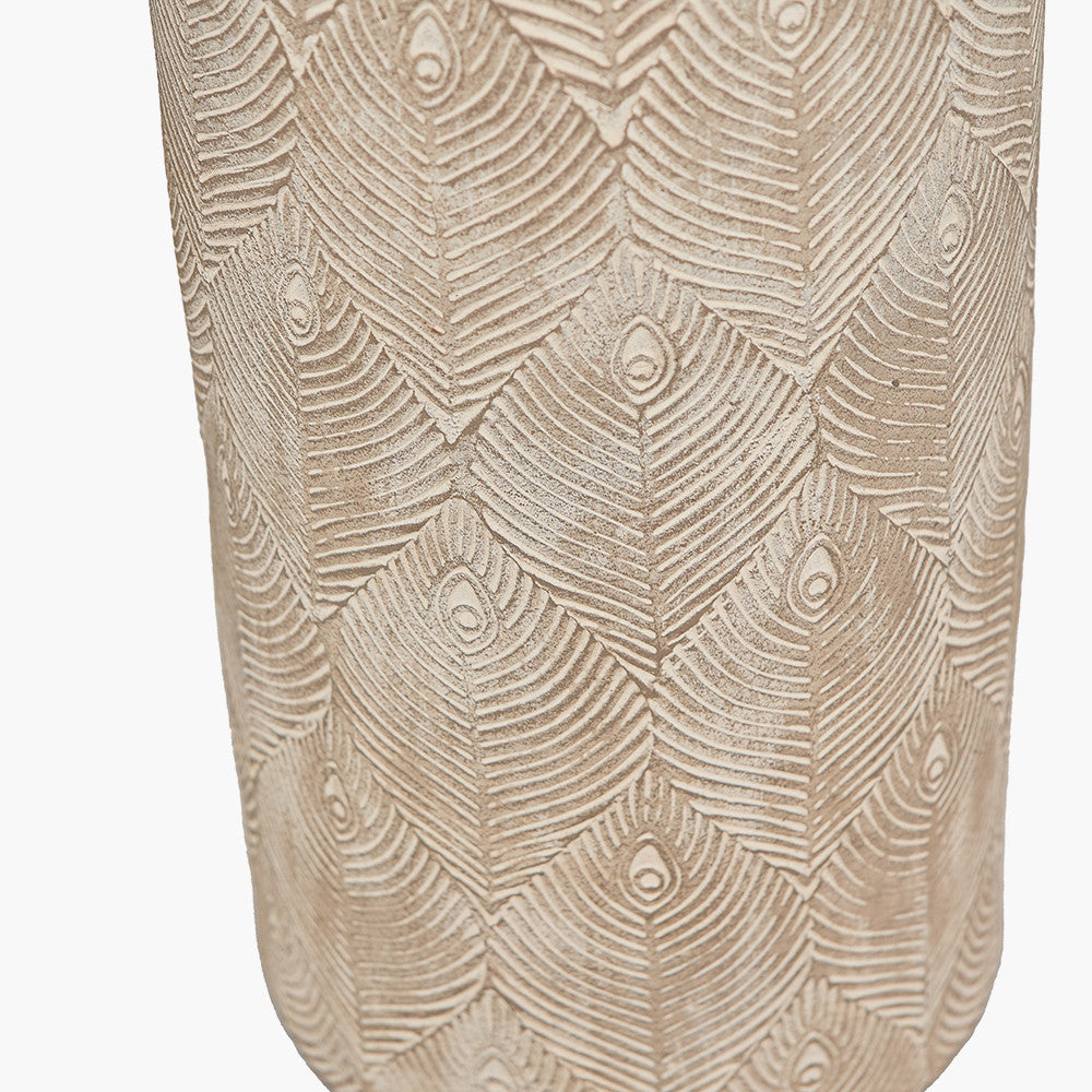 Palawan Stone Grey Feather Stoneware Table Lamp Base with Edward 40cm Pistachio Green Linen Cylinder Lampshade