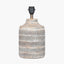 Galle Grey Wash Wood Textured Table Lamp Base with Winston 35cm White Handloom Tapered Lampshade