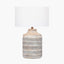 Galle Grey Wash Wood Textured Table Lamp - Base Only